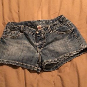 Faded jean shorts